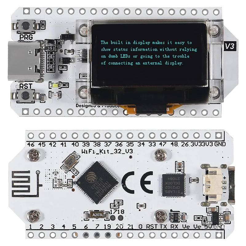 WiFi LoRa 32 V3 Dev-Board mit SX1262 und ESP32-S3FN8 Chip OLED, Meshtastic Mesh Network Paxcounter unterstützt Heltec V3