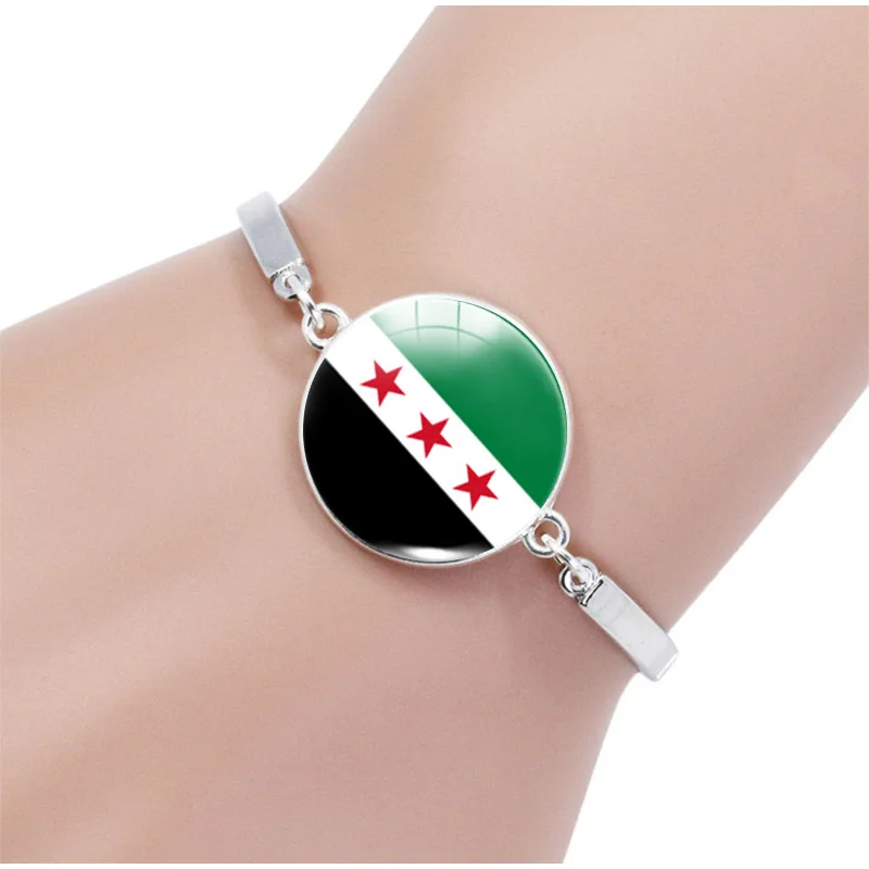 Syrian New Flag Pattern Time Gem Women's Bracelet Bracelet Friends Jewelry Accessories Gifts