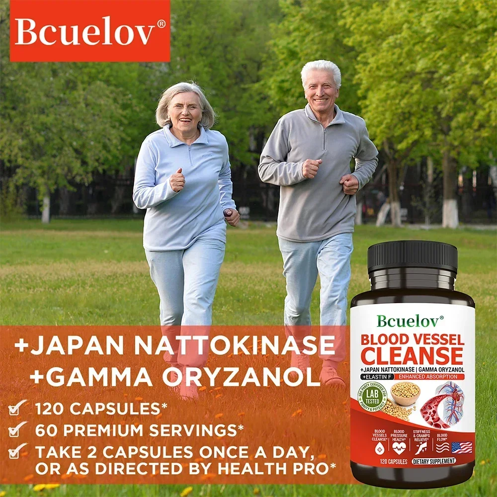 Vascular Cleansing Capsules - Contains Japanese Nattokinase, Which Helps Blood Circulation and Blood Vessel Flexibility