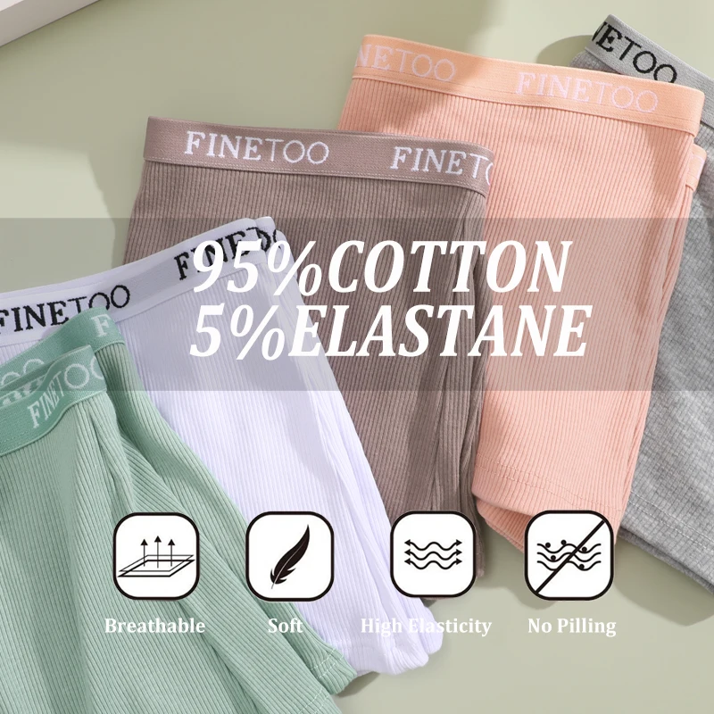 Women Cotton Boxers Shorts Solid Color Low Rise Panties Sexy Breathable Underwear for Female Intimates Elastic Waist Lingerie