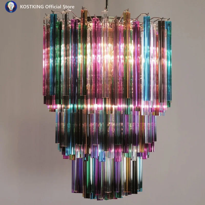 Colorful Childhood Glass Art LED 2025 Chandelier Lighting Hanging Lamps Lustre Suspension Luminaire Lampen For Living Room