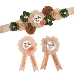 Wood land Maternity Sash Belt Women Fox Fancy Flower Sash Pregnancy Belly Belt Photo Props Gift Baby Shower Party Sash