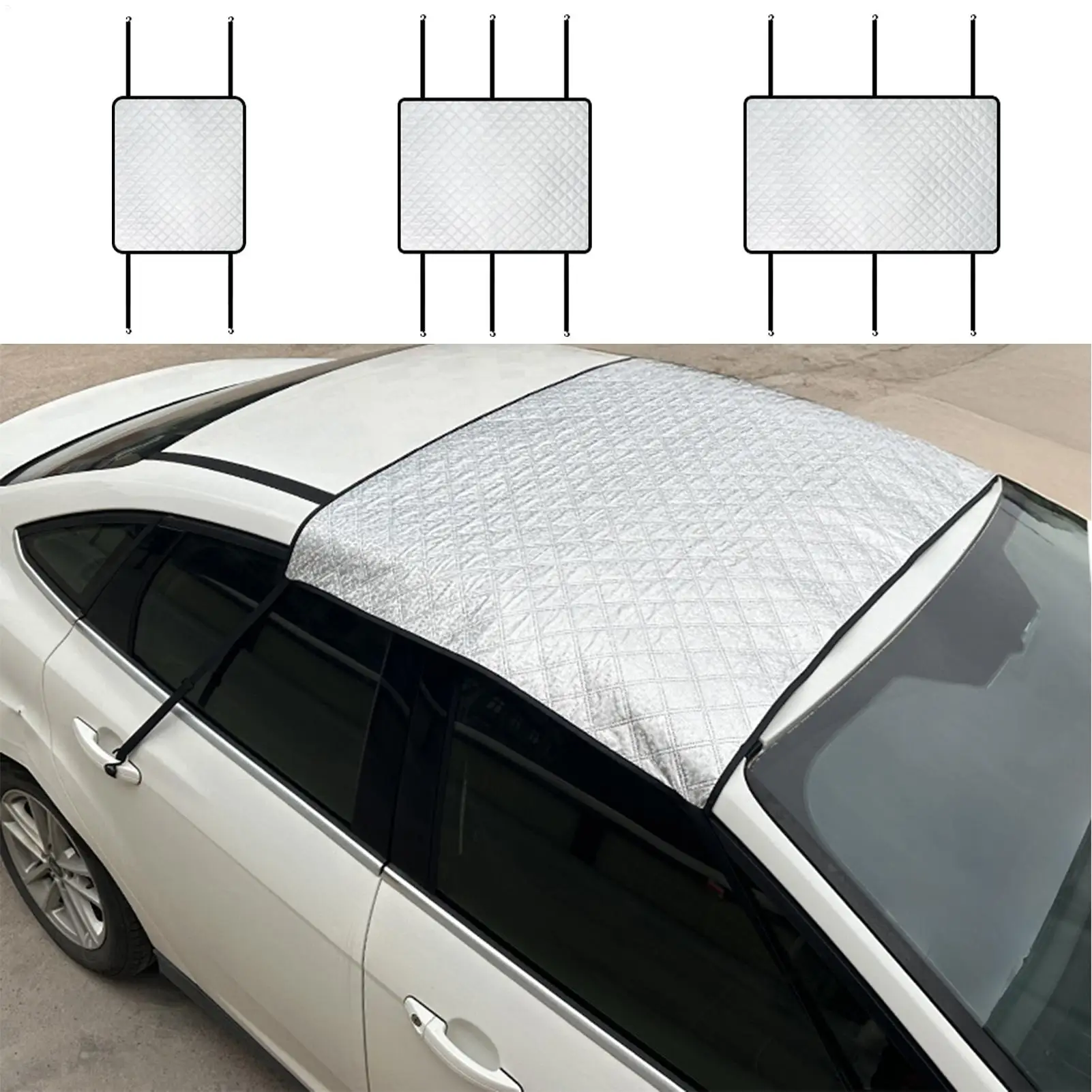 

Car Roof Cover Sunshade Cover Snow Sun Shade Waterproof Protector With Elastic Bands Portable Umbrella Auto Accessories