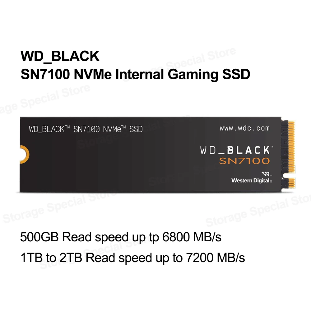 WD_BLACK M.2 2280 NVMe SSD SN7100 SN850X SN850P محرك الأقراص الصلبة للألعاب PCIe Gen 4.0 محرك عالي السرعة يعمل على القرص الصلب PS5
