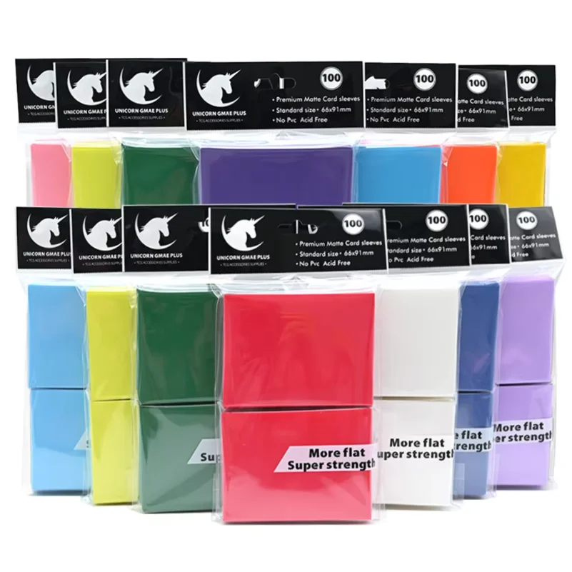 100PCS Matte Standard Size Card Sleeves 66x91mm TCG Trading Cards Protector For Tarot Shield Board Games Magical Cover PKM