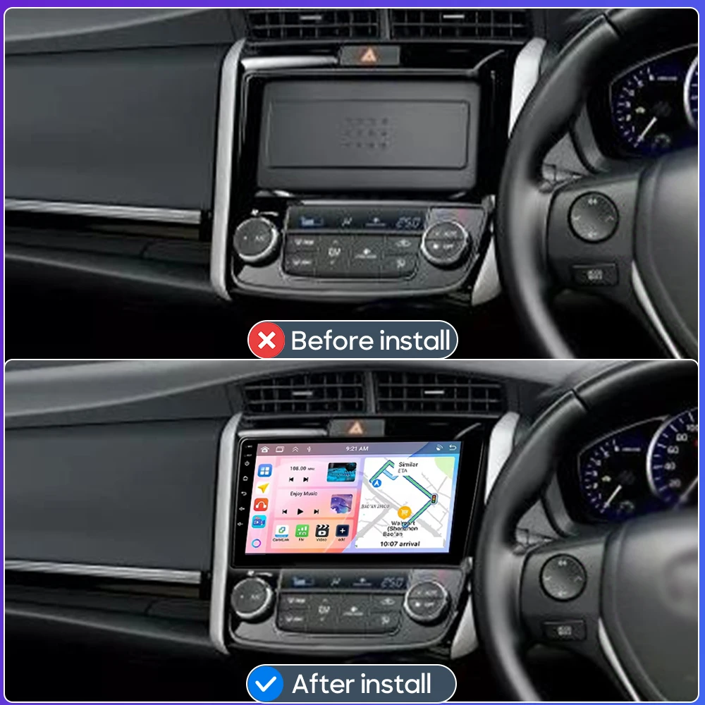Android 16 For Toyota Corolla Axio 2 Fielder 3 E160 2012 - 2021 Car Multimedia Player Carplay Auto Head Unit Radio Video GPS BT
