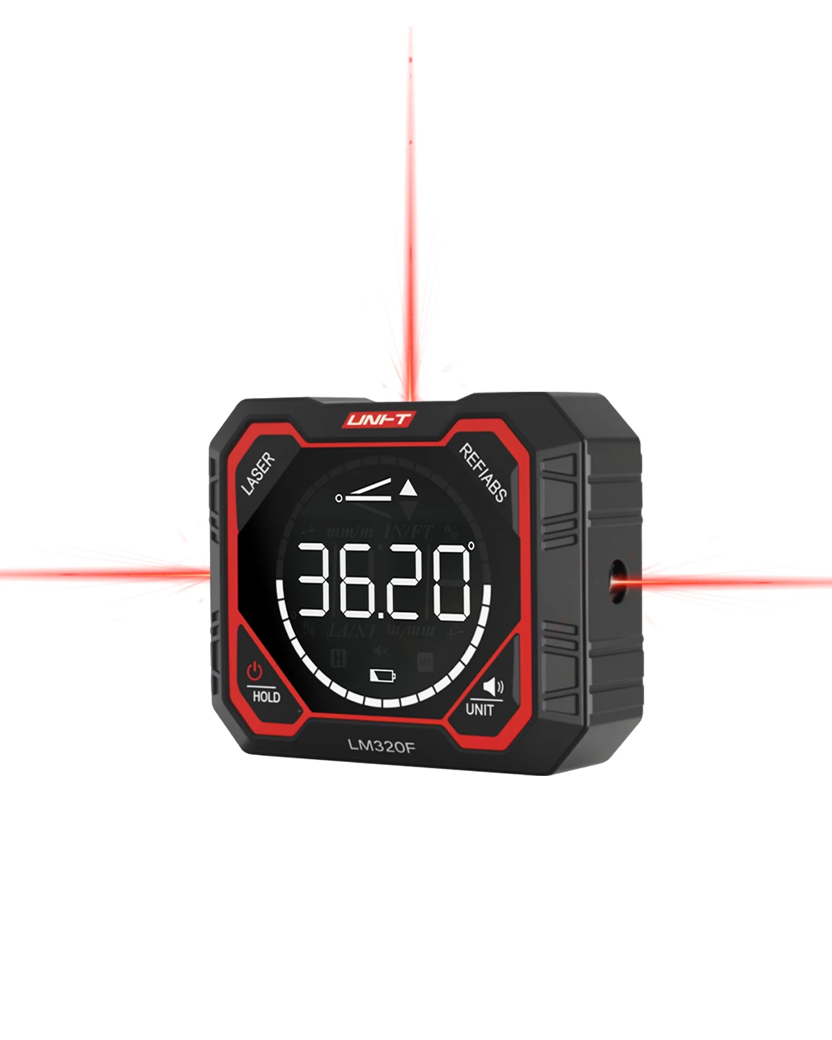 UNI-T LM320D/E/F Digital Angle Finder Inclinometer, High Precision Magnetic Laser 4x90° Protractor for Construction Woodworking