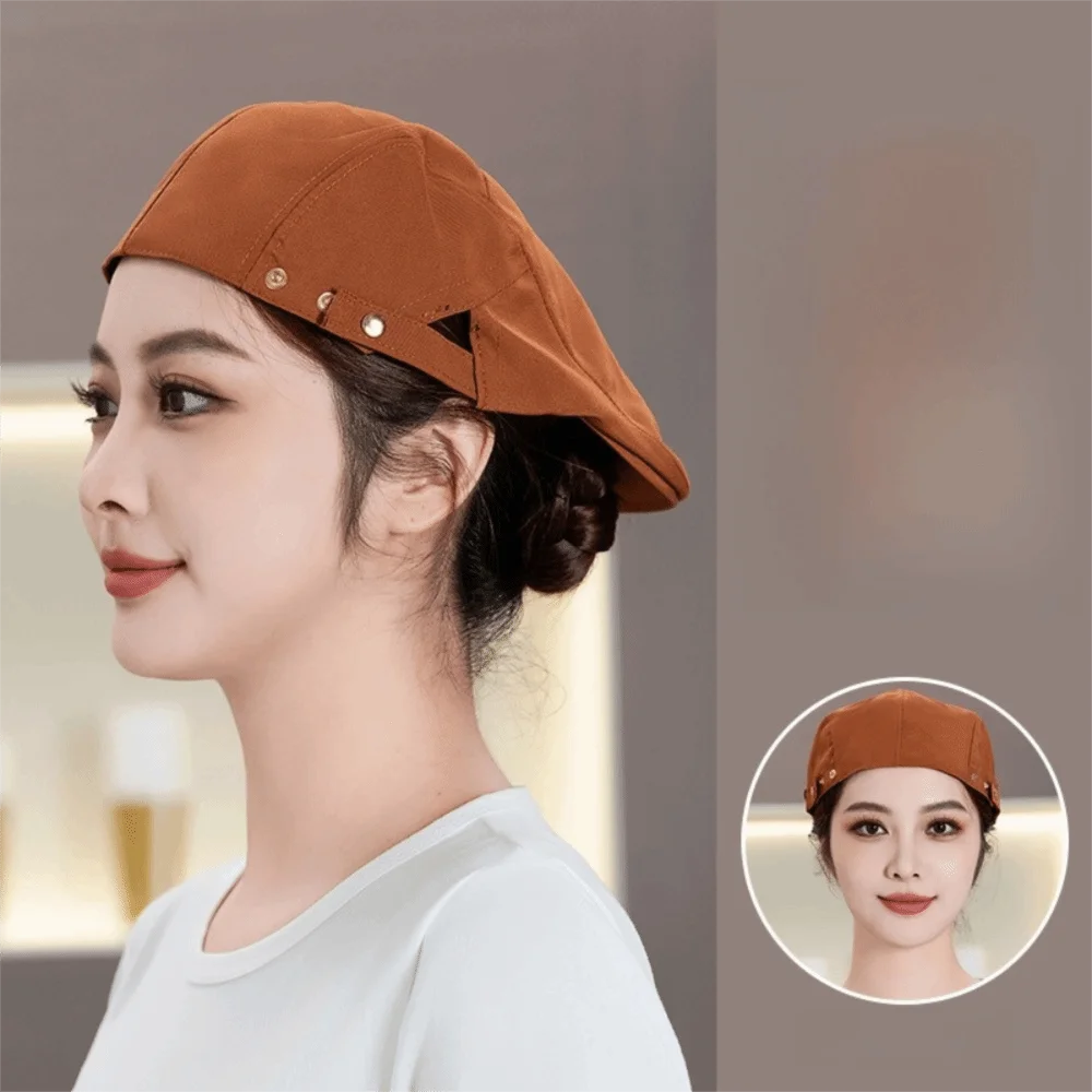 

High Quality Breathable Beret Hat Oil-resistant Canvas Service Cap Comfortable Male Chef Hat Restaurant BBQ Restaurant Kitchen