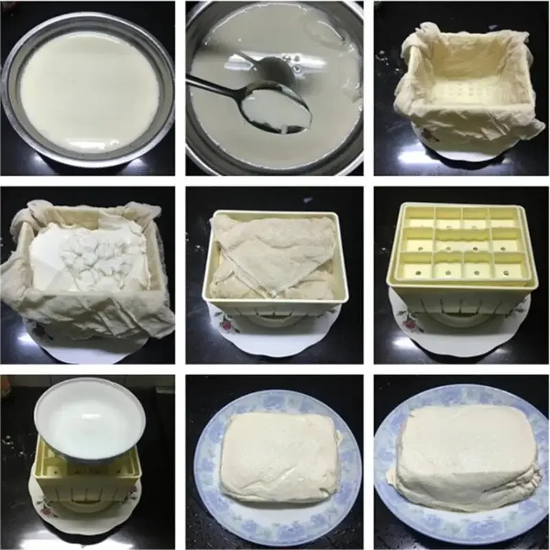Molde de Tofu casero Popular, fabricación de cuajadas de soja con tela de queso, moldes de prensa de plástico DIY, juego de herramientas de cocina