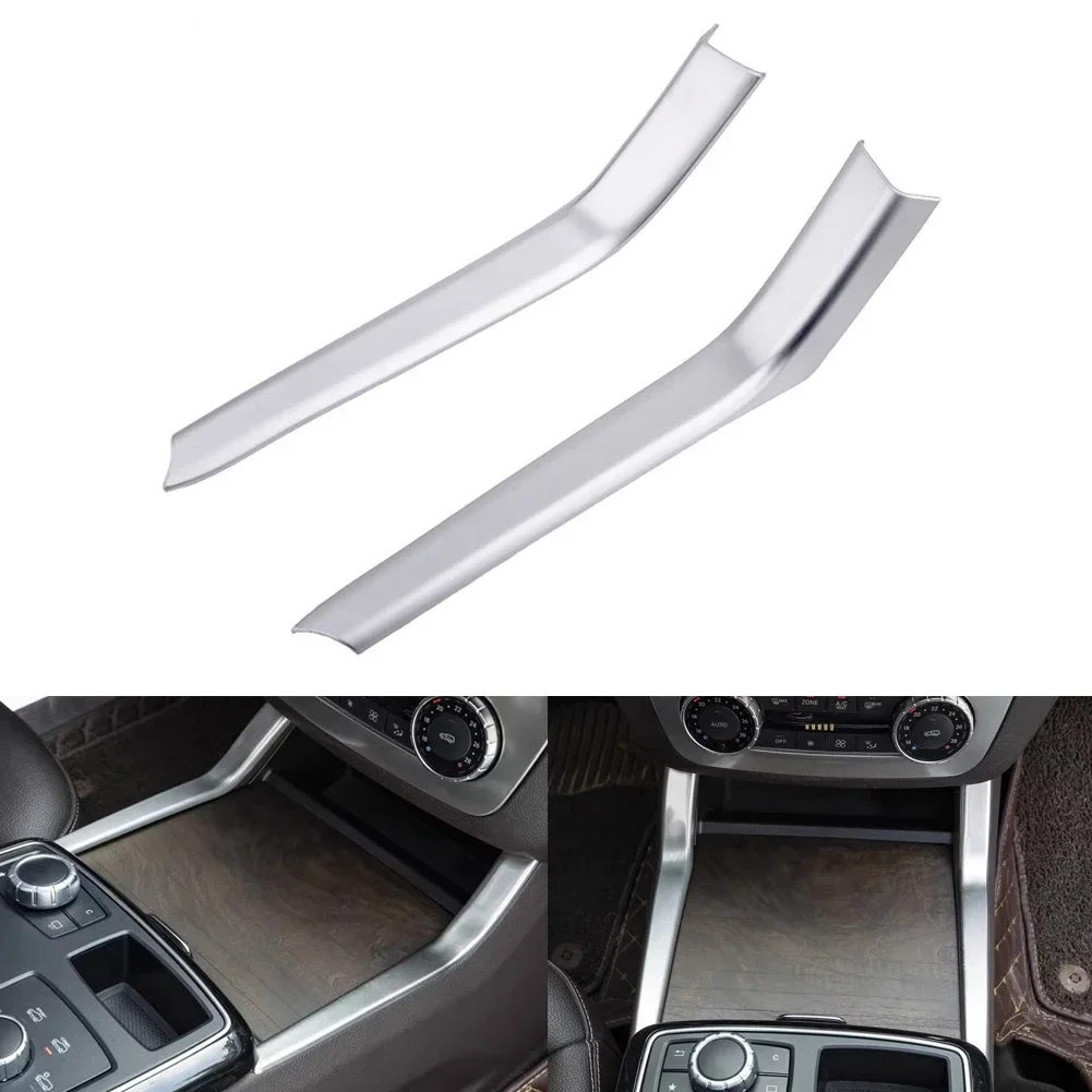 2Pcs/Set Console Water Cup Cover Holder Trim Stainless Steel For Benz For ML W166 2012-2015 GL X166 13-15 Water Cup Cover Trim