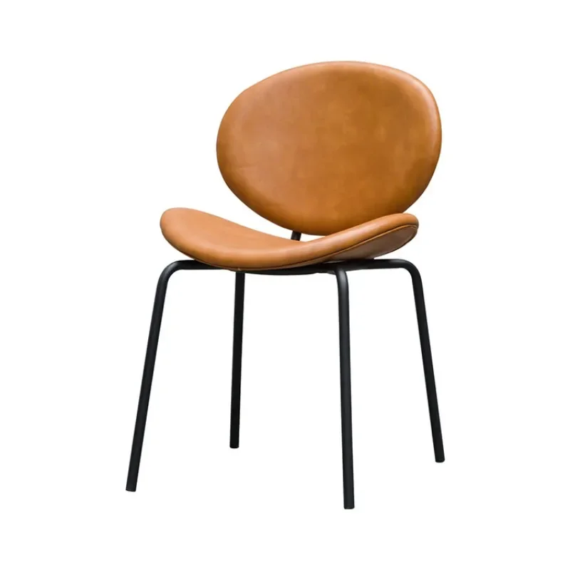 

Nordic creative dining table chair, simple leather dining chair