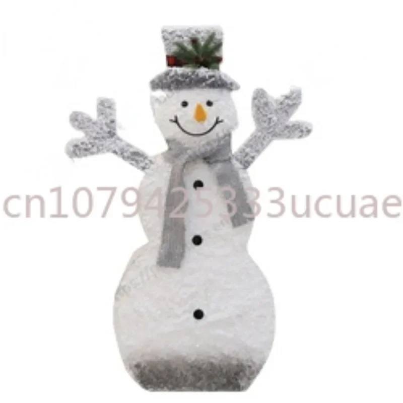 

LED Big Christmas Wrought Iron Flocking Lights Snowman Counter Decoration Shopping Mall Supermarket Holiday Decorations