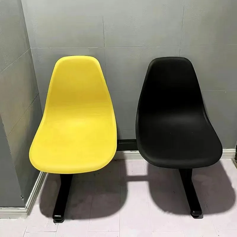 Leisure seat row chair three-person temporary seat shopping mall store can match color smiley face sticker plastic matte