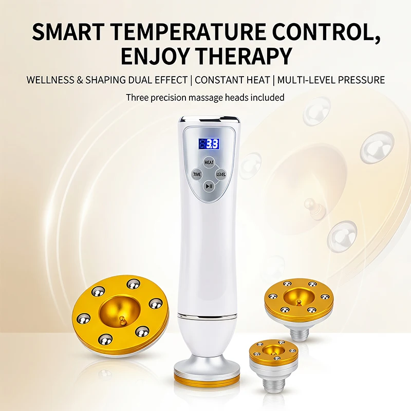 Constant Heat Electric Cupping Scraping Machine Multi Heads Home Lymph Detox Massage Device