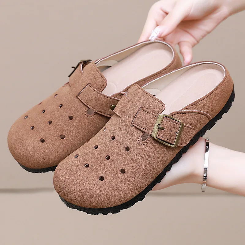 

Women's Breathable Mules Slip On Backless Slippers Thick Sole Closed Toe Casual Shoes Comfortable Versatile Clog Style Sandals