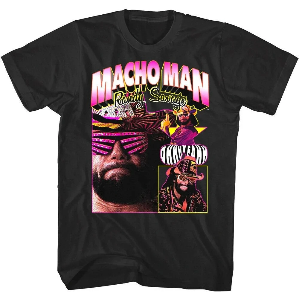MACHO MAN T-Shirt Many Moods of Randy Savage Poster Graphic Tees Summer Men's and Women's Loose and Breathable T-shirt Top