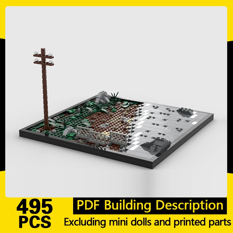 Street View Model MOC Building Bricks Dirt Road And Highway Diorama Modular Technology Gifts Holiday Assemble Children Toys Suit