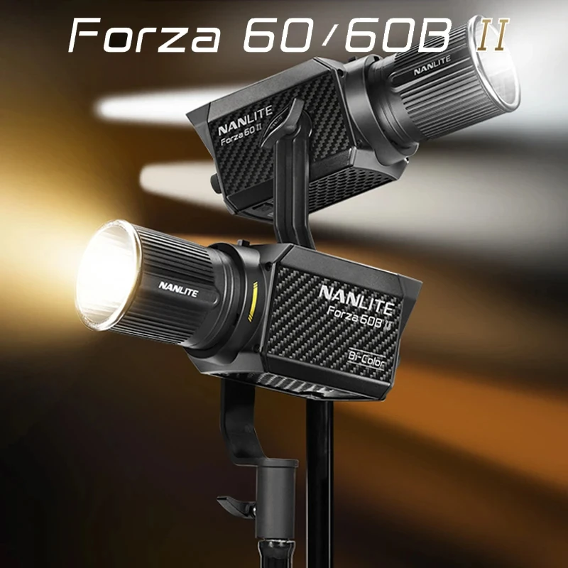 

Nanlite Forza 60/60B II 60W 2700K-6200K COB LED Photography Light Bi-color Photographic Spotlight Kit Bowen Mount For Video