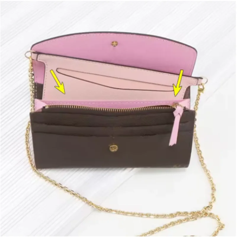 New Wallet Insert for Chain Strap with D Rings Soft PU Purse Insert Wallet Conversion Kit Practical Purse Insert Organizer