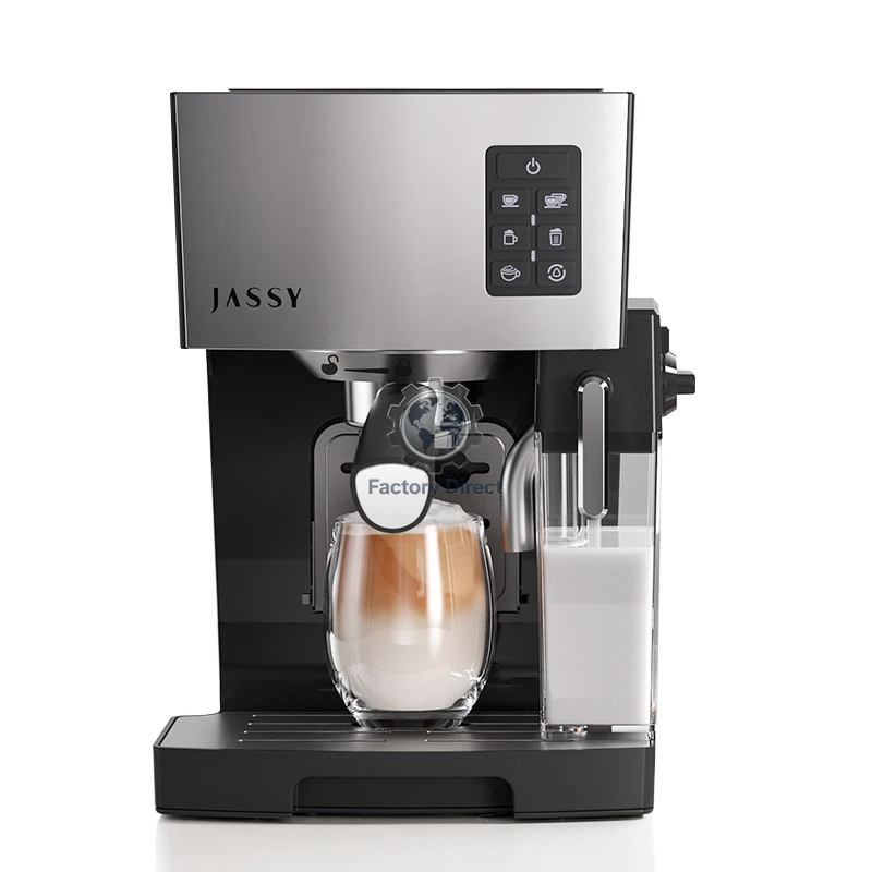 

JASSY Espresso Coffee Machines 19 Bar Fast Heating Foaming Milk Frother Wand Box for Automatic Cappuccino Coffee 1450W CJ-265