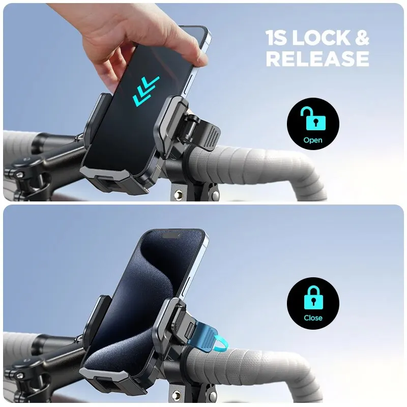 Joyroom Bike Phone Holder Mount 360° Rotatable Phone Mount for Bike Motorcycle ATV Scooter Handlebars 1S Quick Locked & Release