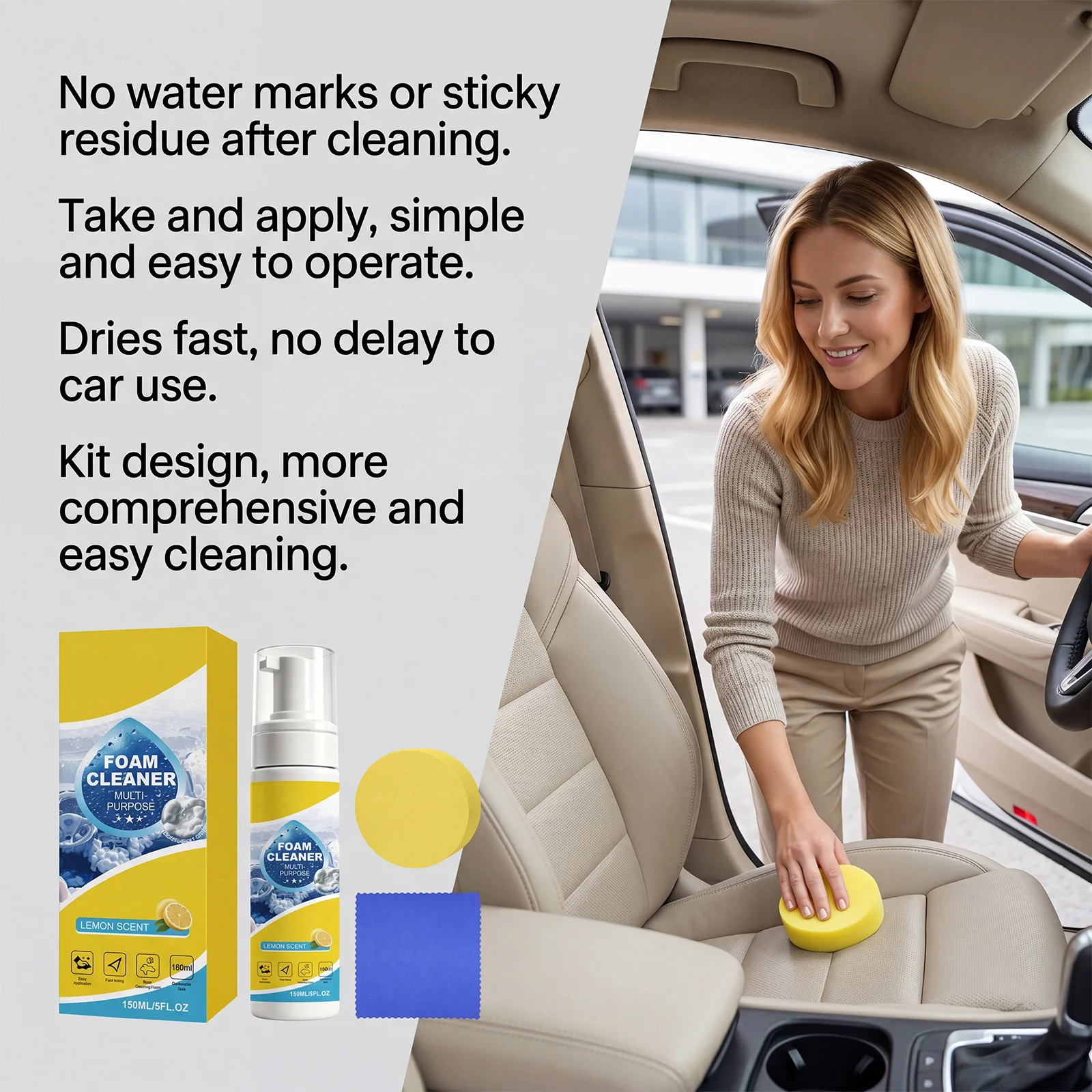 โฟมทำความสะอาดอเนกประสงค์สำหรั - Leather Cleaner Interior บทวิจารณ์และราคา