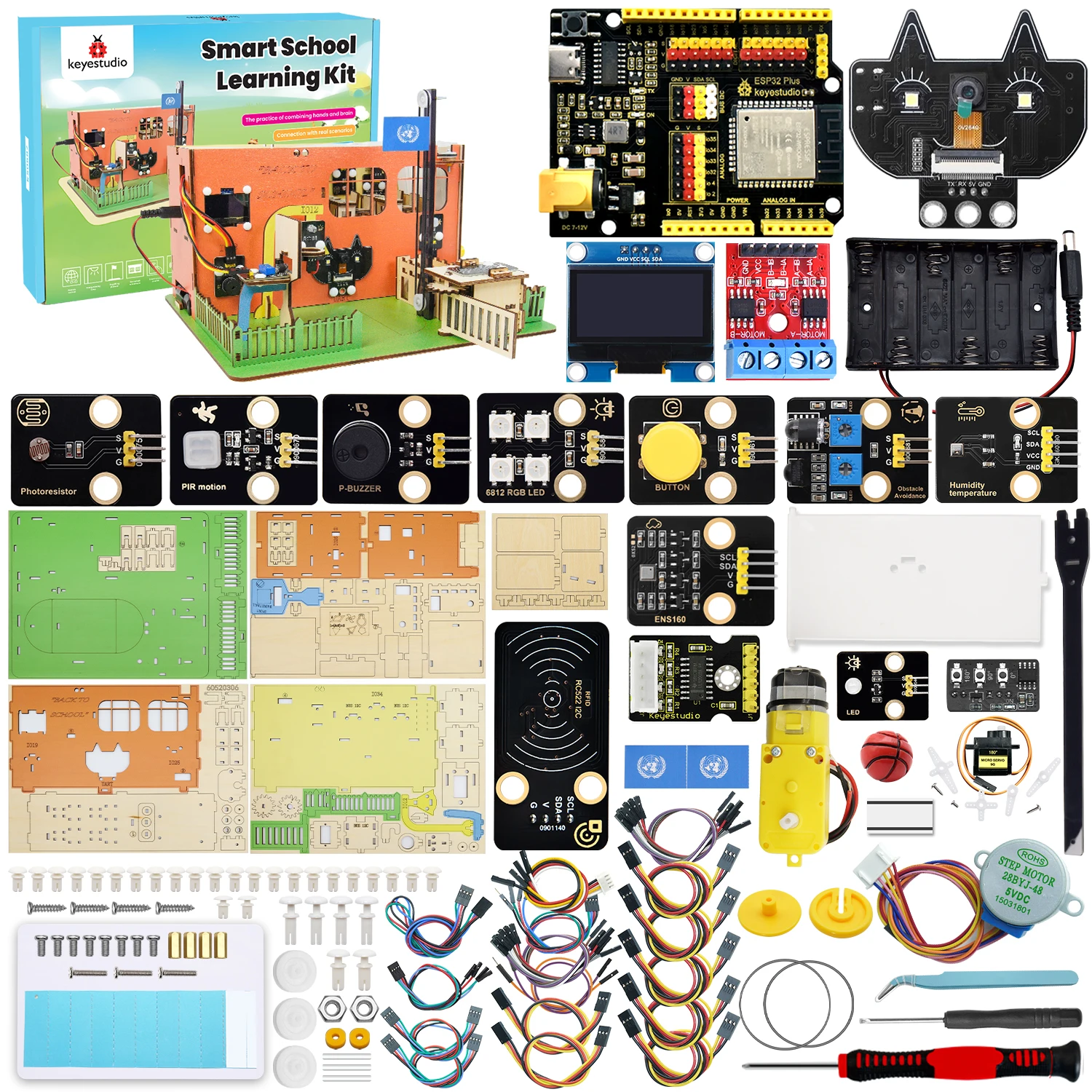 Imagen 3: Keyestudio ESP32 DIY Kit de aprendizaje escolar inteligente Kit educativo STEM + 31 proyectos para Arduino ESP32 soporte de programación gráfica