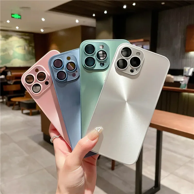 Comes With Lens Film Aurora Phone Case For iPhone 16 15 Pro Max 14 13 12 11 Hard Back Cover