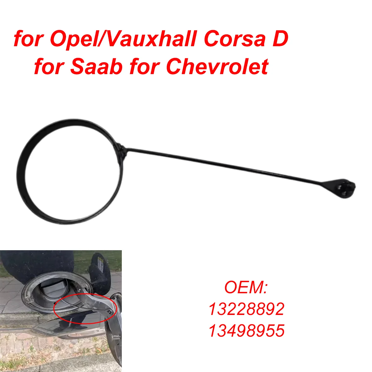 13228892 para Opel/Vauxhall Corsa D Meriva B, para Saab 9-3, para Chevrolet Cruze Orlando, Cable de la Tapa del Tanque de Combustible del Automóvil