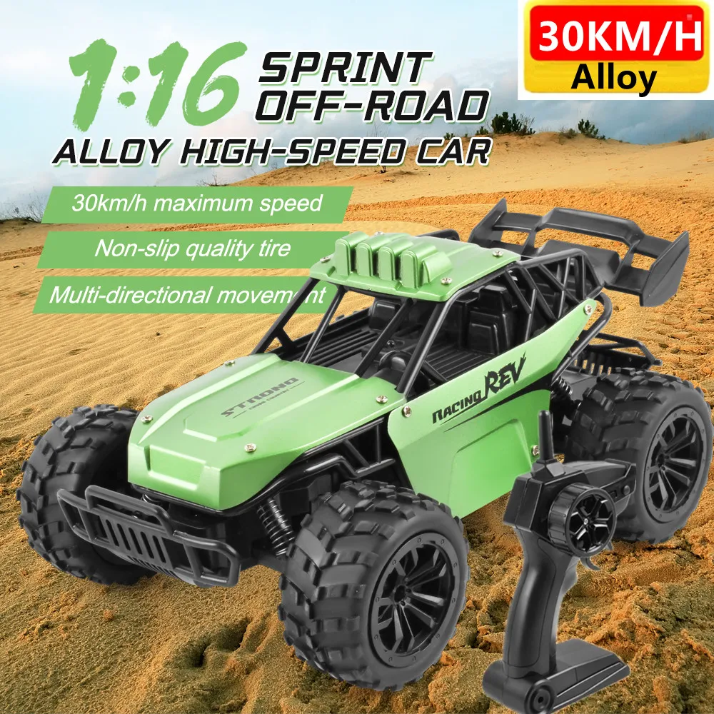 2.4G 1:16 Alloy High Speed Remote Control Racing Drift Car Spring Off-Load Climbing Crawel Car Vehical Dual Motor RC Toy Kid Gif