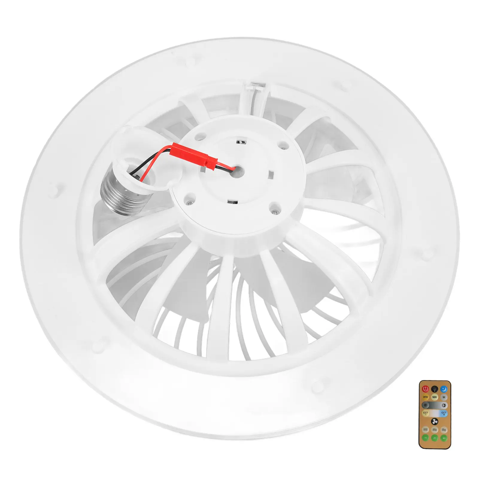 Compact LED Fan Light Ceiling Mounted Small Bedroom Fan Lamp with Dimmable LED E27 Socket Eco Friendly Cooling and Lighting