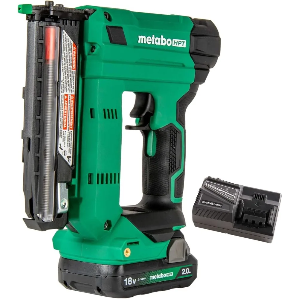 

Metabo HPT 18V MultiVolt Cordless Compact Pin Nailer Kit, 23 Gauge Nailer with Power Tool 2.0Ah Lithium Ion Battery, Drives 5/8"