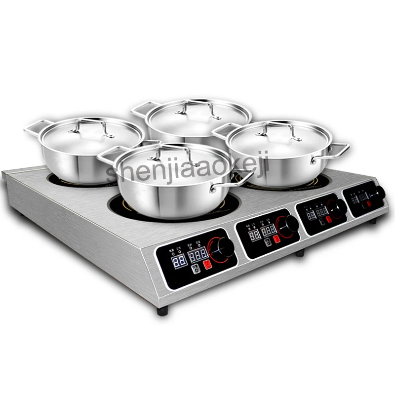 طباخ التعريفي التجاري أربعة رئيس وعاء فرن المعكرونة الأرز الشمر مالا تانغ عالية الطاقة الطين وعاء الفرن 220 فولت 3.5KW * 4