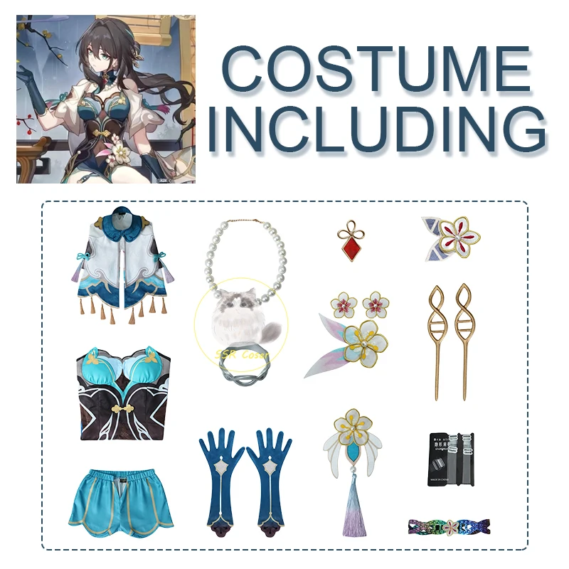 Ruan Mei Cosplay Kostuum Spel Honkai Star Rail Cosplay Ruan Mei Jurk Uniform Outfit Pruik Cosplay Prop Halloween Kostuums Meisjes