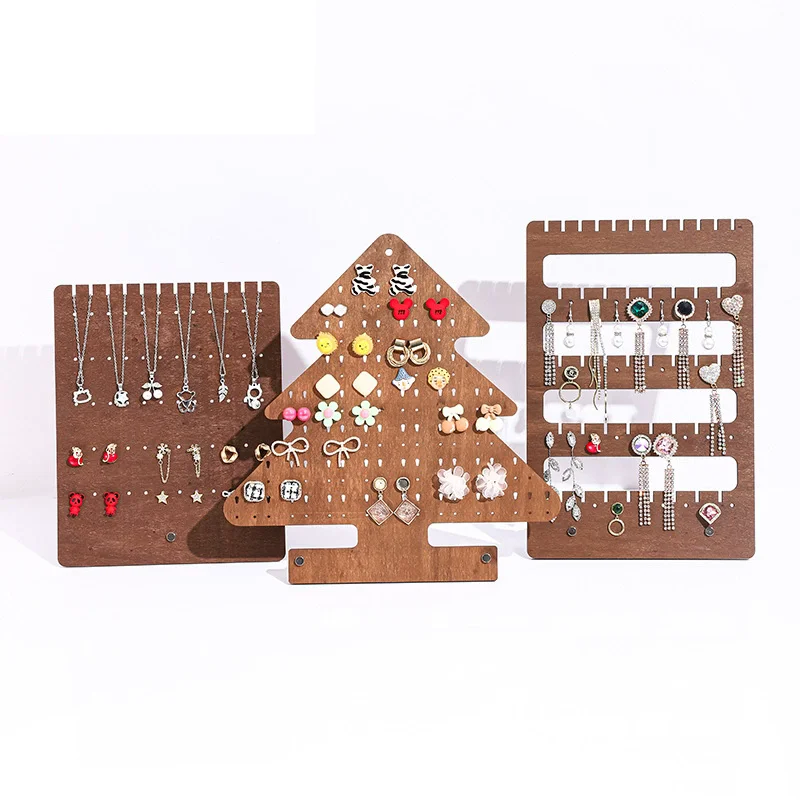 

Walnut-colored jewelry display stand necklace pendant stud storage display stand home counter display stand