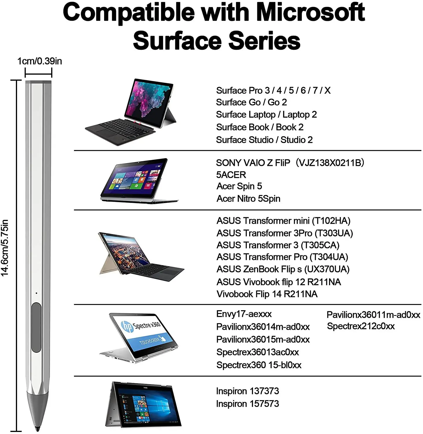 

Stylus pen For Microsoft Surface Pro5 6 7 X Book Go stylus magnetic charging 4096 pressure sensitivity