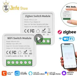 Tuya WiFi Zigbee Smart Dimmer Switch Module Support Control LED Lights Dimmable Switches Breaker Work With Google Home Alexa