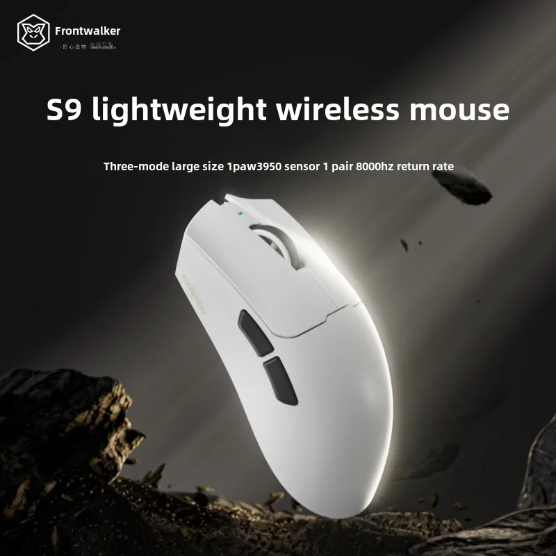 EWEADN S9 Wireless Lightweight Mouse Bluetooth Triple Mode 8K Returns PAW3950 Sensor 500 mAh Large Battery for Gaming