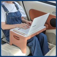 Folding Lap Desk with Storage Dividers - Sturdy Laptop Tray & Serving Desk, Portable Bed Table with Organizer Compartments