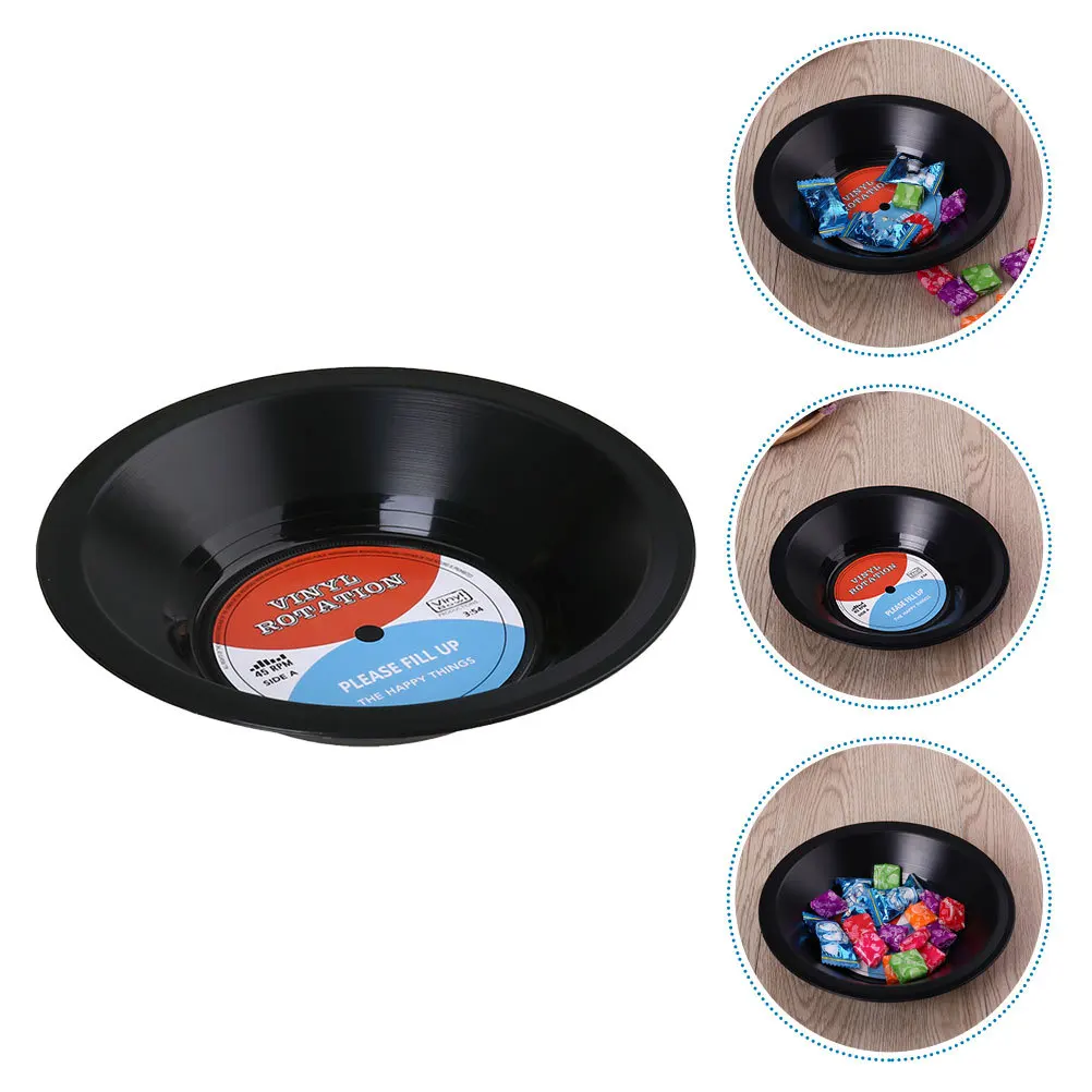 

2Pcs Retro Vinyl Record Snack Bowls Fruit Bowl Serving Tray Reusable Candy Veggie Tray Decorative Ice Cream Dish Movie Night