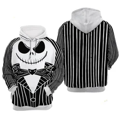 The Nightmare Before Christmas Jack Skellington 3d Hoodie Men Fashion Sweatshirts Disney Halloween Harajuku Casual Zipper Hoodie