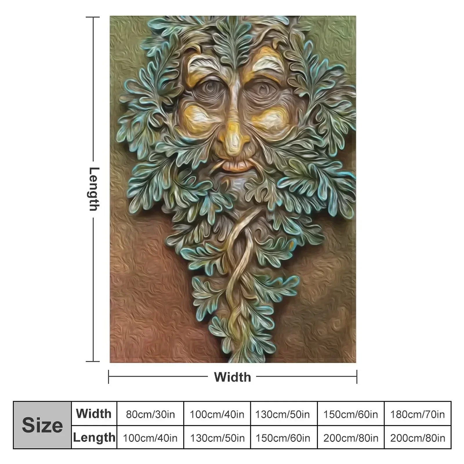 Green Man Sculpture Digital Art Throw Blanket Heavy halloween Thermals For Travel Plush Fashion Sofas Flannel Fabric Blankets