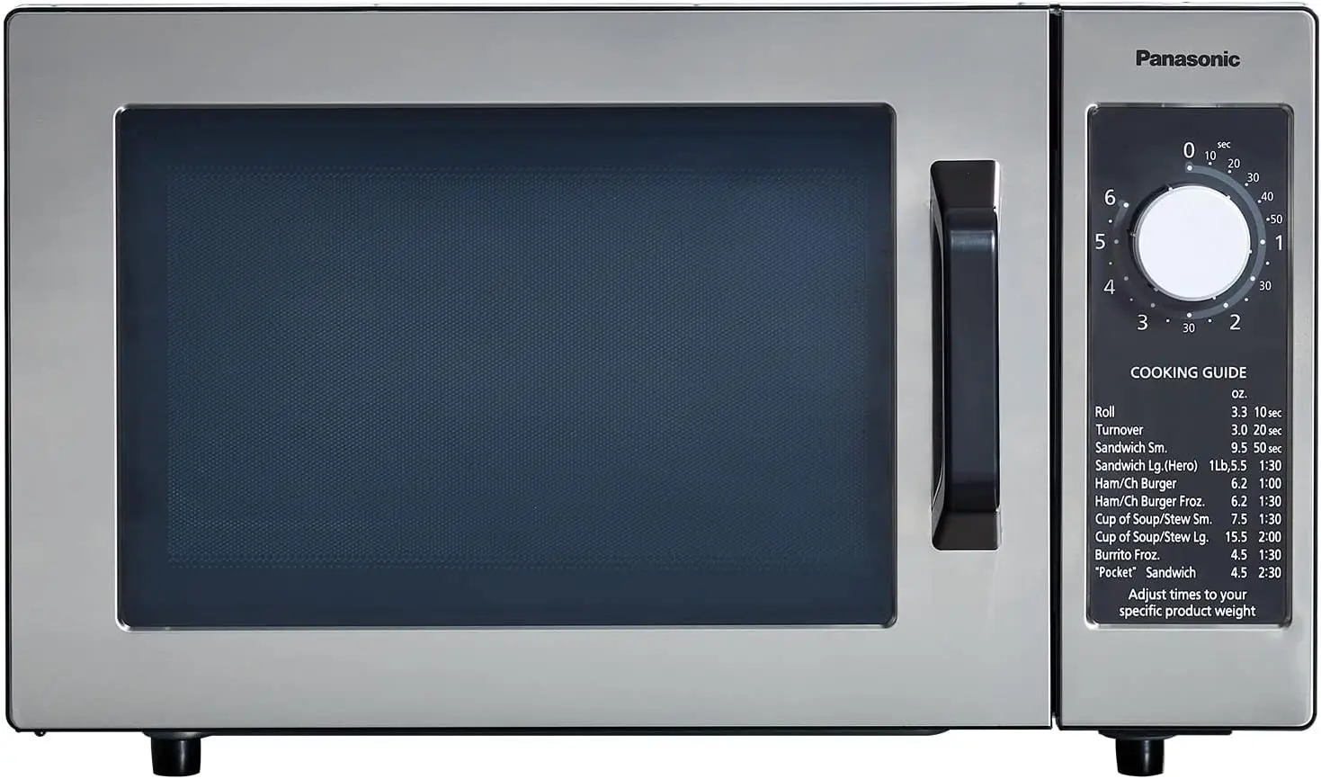 

Panasonic NE-1025F Commercial Microwave Oven 1000W 0.8 Cu Ft Compact Countertop with 6-Min Timer Bottom Energy Feed Silver