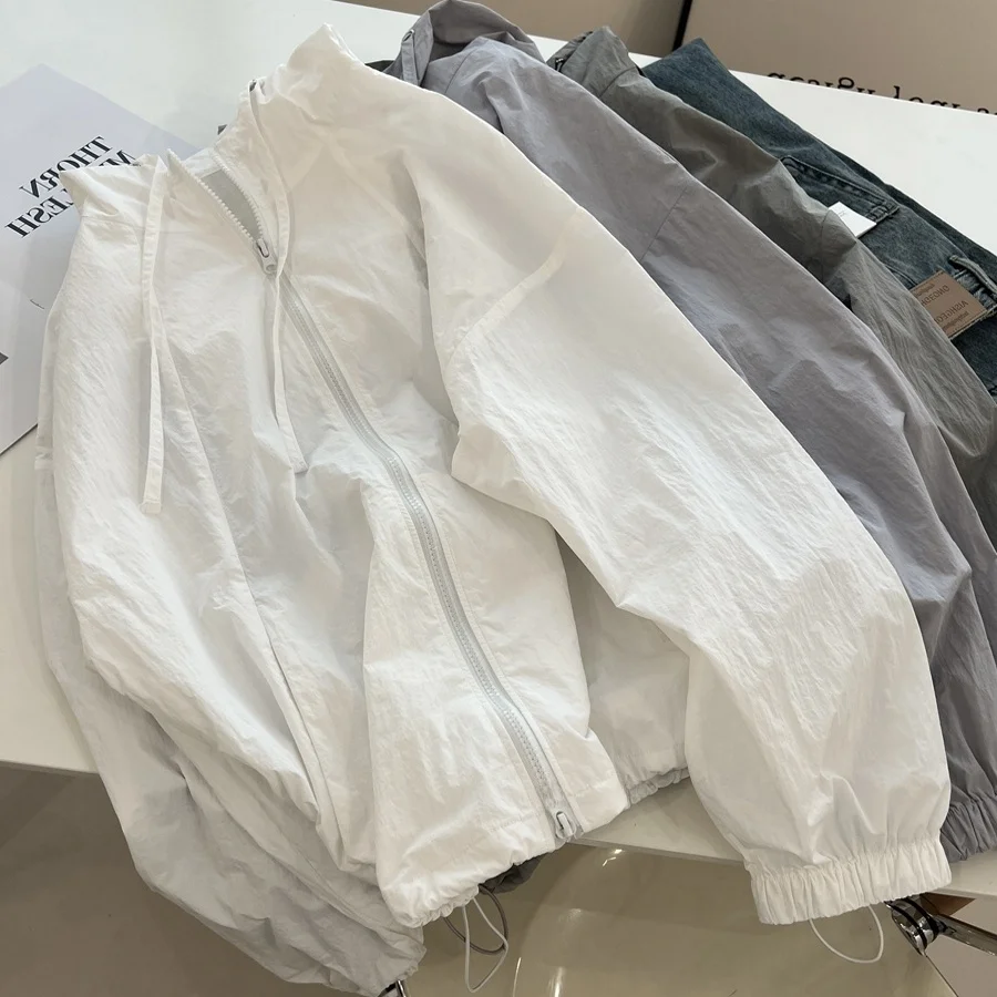 plus Size Women's ort Cardigan Jaet Summer New Sle Casual Loose Windbreaker Sun Protection 300 Pou Hooded Outerwear