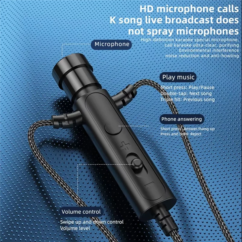 B04B-3.5Mm In-Ear Lavalier Microphone With Earphone Mini Clip Mic For Karaoke Live Broadcast Online Class Gaming