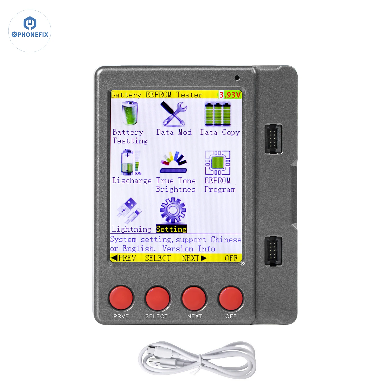 OSS W28 Pro V8 Multi-funtional 9 in1 LCD Screen Battery Tester Machine per iPhone 7-14 Huawei iPad Test True Tone Battery Repair