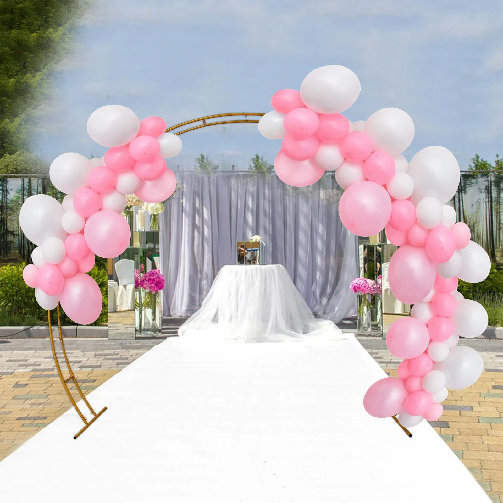 Imagem -02 - Casamento Arco Metal Stand com Bases Easy Assembly Garden Arch Abor para Casamentos Festa e Decoração de Eventos