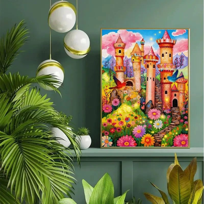 1000pcs Fairy-Tale Castle Puzzle Suitable for Adults, Couples, Families - Challenging DIY Castle Building with Vibrant Dreamy