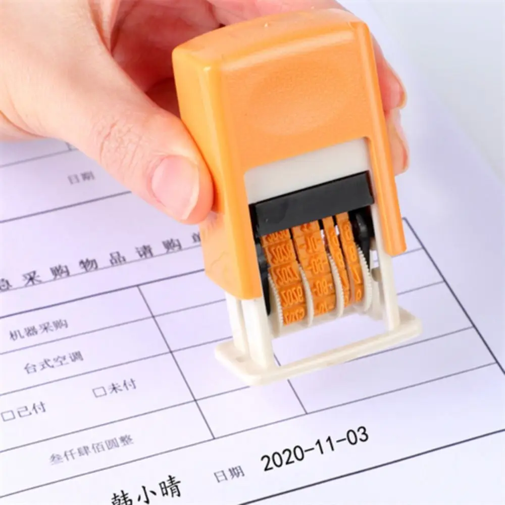 DIY Handle Account Date Stamps Stamping Automatic Ink Return Mini Self-Inking Stamps For Office Supplies Date Wheel Stamp