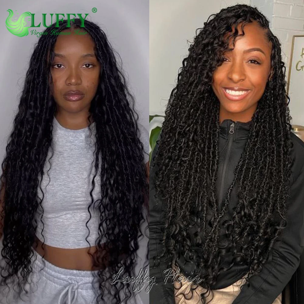 Boho Locs Brading Hair Crochet Boho Dreadlocks Hair Extensions Human Curls With Curly Ends Pre Looped Crochet Hair Human Hair